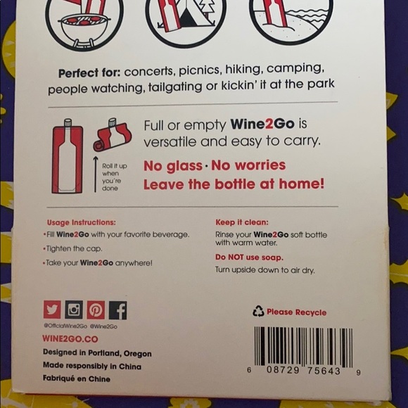 Wine 2 Go - Foldable Wine Bottle -750ml - Picture 6 of 6